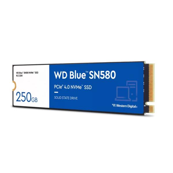WD BLUE SSD NVMe 250GB PCIe SN580, Gen4 ,  (R:4000,  W:2000MB/ s)2