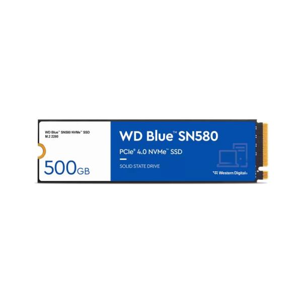 WD BLUE SSD NVMe 500GB PCIe SN580, Gen4 ,  (R:4000,  W:3600MB/ s)