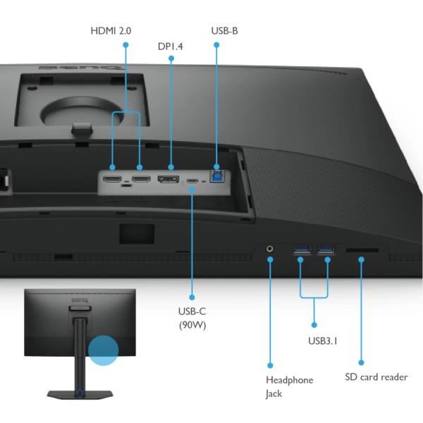 BENQ MT SW272Q 27", IPS, 2560x1440, 300nit, 1000:1, 5 ms, HDMI, DP, USB-C, USB, Pivot5