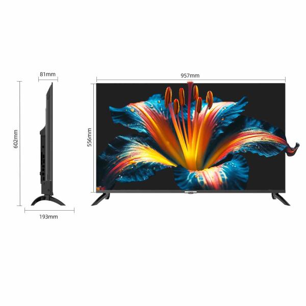 CHiQ U43QM8E TV 43",  QLED,  Google TV,  Frameless,  Dolby Audio,  dbx-tv,  nový design podstavce3