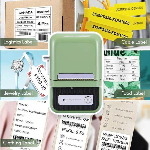 Niimbot Tiskárna štítků B21S Smart,  zelená + role štítků 210ks4