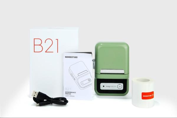 Niimbot Tiskárna štítků B21S Smart,  zelená + role štítků 210ks6