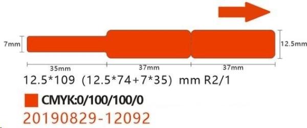 Niimbot štítky na kabely RXL 12, 5x109mm 65ks Red pro D11 a D110