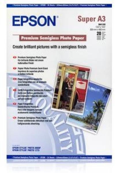 EPSON Paper A3 - Premium Semigloss Photo Paper,  DIN A3+,  250 g/ m2,  20 listov