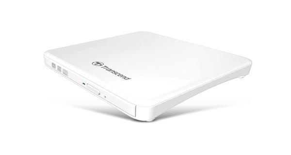 Externá DVD napaľovačka TRANSCEND slim, USB 2.0, biela (+CyberLink Media Suite 10)