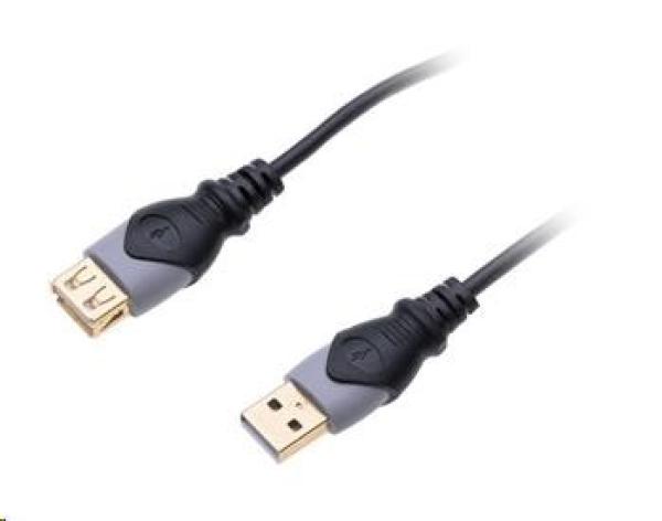 Kábel USB CONNECT IT Wirez HQ 2.0 A-A predĺženie 1, 8 m,  tienené,  pozlátené konektory