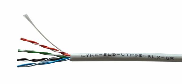 UTP kabel LYNX REELEX AIR,  Cat5E,  drát,  PVC,  Eca,  šedý,  305m