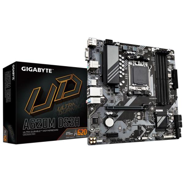 GIGABYTE MB Sc AM5 A620M DS3H,  AMD A620,  4xDDR5,  1xDP,  1xHDMI,  1xD-Sub