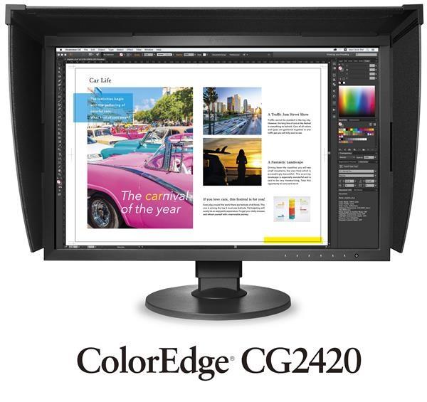 EIZO MT 24" CG2420 ColorEdge,  IPS,  1920x1200,  400nit,  1500:1,  10ms,  DisplayPort,  DVI-D,  HDMI,  Pivot,  KVM,  autokalibrace8