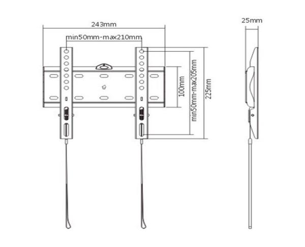 GEMBIRD Držák TV WM-42F-01,  23"-42" (30kg),  pevný1