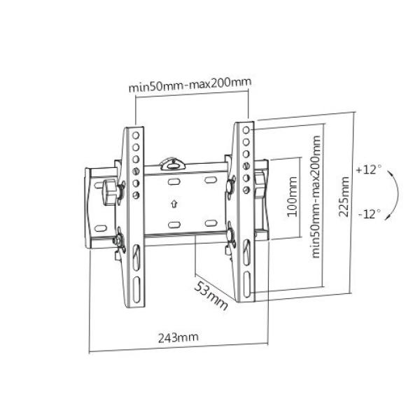 GEMBIRD Držák TV WM-42T-02,  23"-42" (30kg),  náklopný0