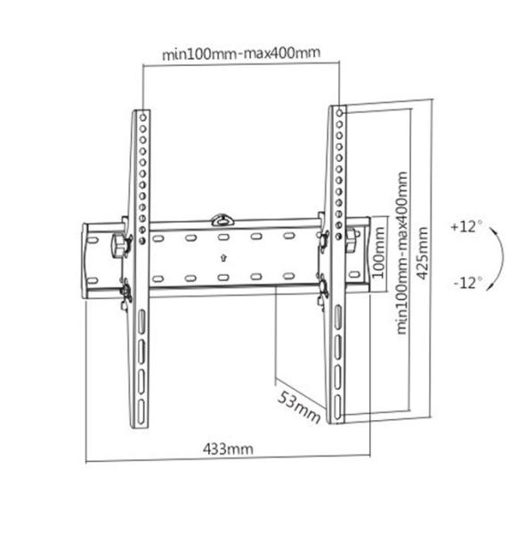 GEMBIRD Držák TV WM-55T-02,  32"-55" (40kg),  náklopný1