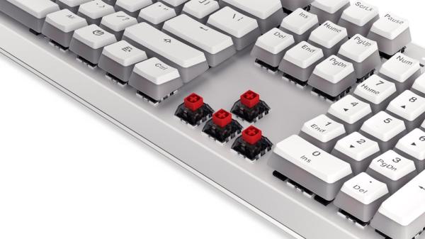 Endorfy herní klávesnice Thock Red Onyx White Pudding/  bezdrátová /  red switch /  mechanická /  US layout /  bílá RGB5