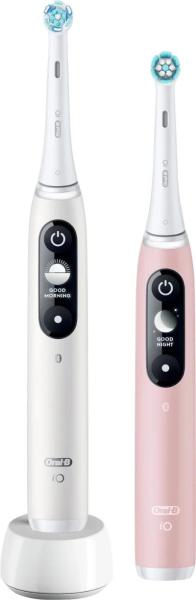 Oral-B iO Series 6 Duo White & Pink Sand set elektrických zubních kartáčků,  5 režimů,  AI,  časovač5