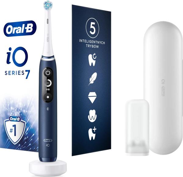 Oral-B iO Series 7 Sapphire elektrický zubní kartáček,  5 režimů,  cestovní pouzdro,  rychlonabíjecí stanice