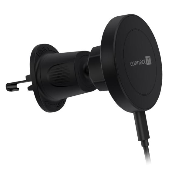CONNECT IT InCarz MagSafe univerzální magnetická bezdrátová nabíječka do auta,  černá