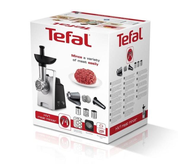 Tefal NE109838 mlýnek na maso,  1 400 W,  samoostřicí nůž,  1700 g/ min,  bezpečnostní spínač,  černý /  stříbrný5