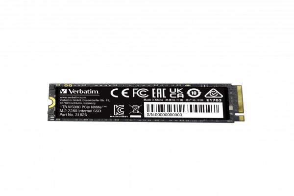 VERBATIM SSD Vi5000 Internal PCIe NVMe M.2 SSD 1TB ,  W 4500/  R 5000 MB/ s2