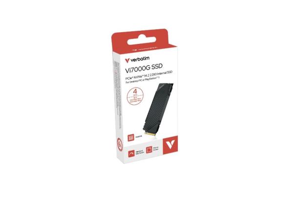 VERBATIM SSD Vi7000G Internal PCIe NVMe M.2 SSD 4TB ,  W 6700/  R 7400MB/ s2