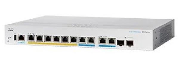 Cisco switch CBS350-8MGP-2X-EU (6xGbE, 2x2, 5GbE, 2xMultigigabit/ SFP+ combo, 8xPoE+, 124W, fanless) - REFRESH