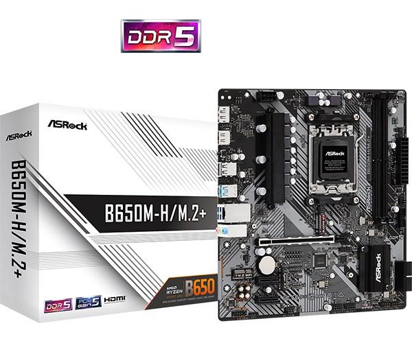 ASRock MB Sc AM5 B650M-H/ M.2+,  AMD B650,  2xDDR5,  1xDP,  1xHDMI,  mATX