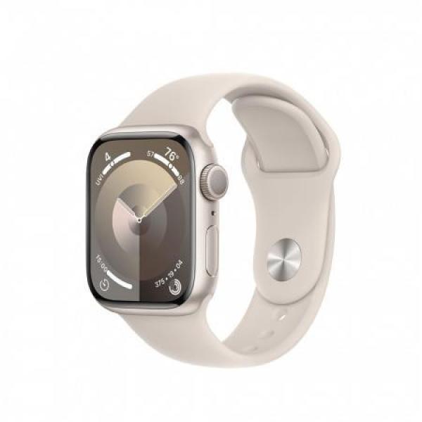 Apple Watch Series 9 GPS 41mm Starlight Aluminium Case with Starlight Sport Band - S/M