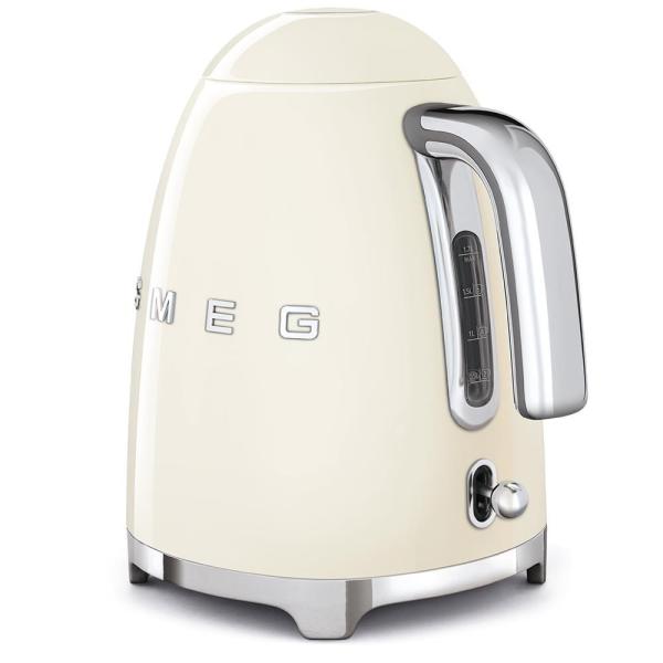 Smeg KLF03CREU rychlovarná konvice,  1, 7 l,  (7 šálků),  2400 W,  styl 50. let,  krémová2