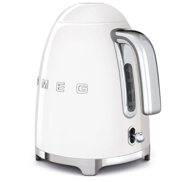 Smeg KLF03WHEU,  rychlovarná konvice,  1, 7 l,  (7 šálků),  2400 W,  styl 50. let,  bílá2