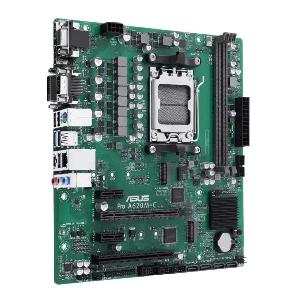 ASUS MB Sc AM5 Pro A620M-C-CSM,  AMD A620,  2xDDR5,  1xHDMI,  1xDP,  1xVGA,  1xDVI-D,  mATX2
