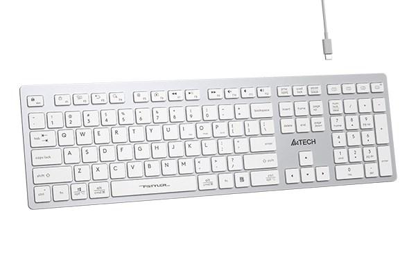 A4tech FBX50C,  bezdrátová kancelářská klávesnice,  bílá2