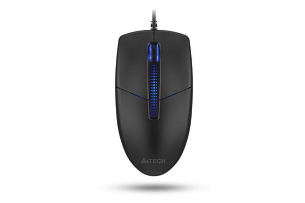A4tech N-530S,  podsvícená kancelářská myš,  1200 DPI,  USB,  černá