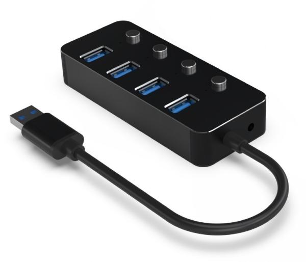 GEMBIRD hub,  4-port USB 3.1 (Gen 1) hub s vypínači2