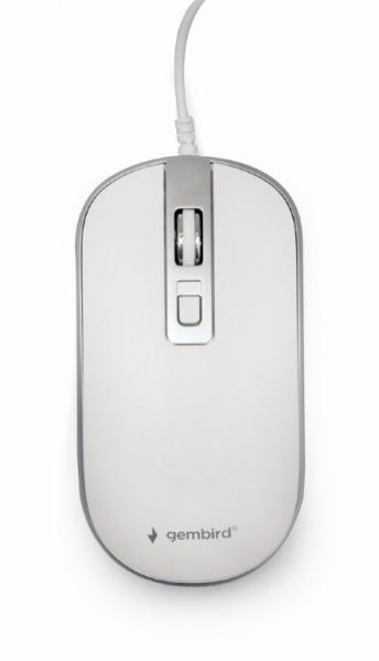 GEMBIRD myš MUS-4B-06-WS,  drátová,  optická,  USB,  bílá/ stříbrná0