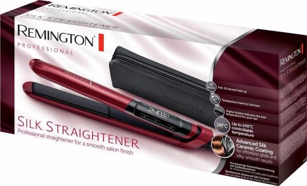 Remington S9600 žehlička na vlasy,  rychlonahřívání,  regulace teploty,  automatické vypnutí,  červená4