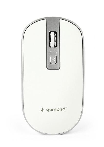 GEMBIRD myš MUSW-4B-06,  bílo-stříbrná,  bezdrátová,  USB nano receiver2