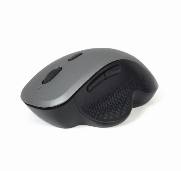 GEMBIRD myš MUSW-6B-02,  černo-stříbrná,  bezdrátová,  USB nano receiver