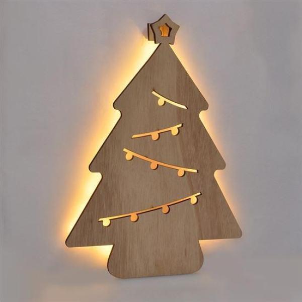 Solight LED nástěnná dekorace vánoční stromek, 24x LED, 2x AA0