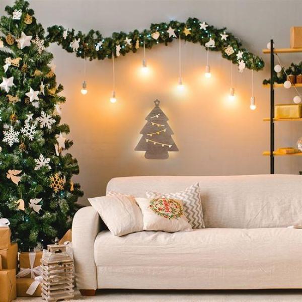 Solight LED nástěnná dekorace vánoční stromek, 24x LED, 2x AA4