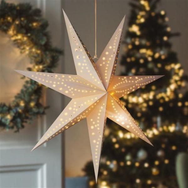 Solight LED vánoční hvězda,  závěsná,  60cm,  20x LED,  časovač,  2x AA7