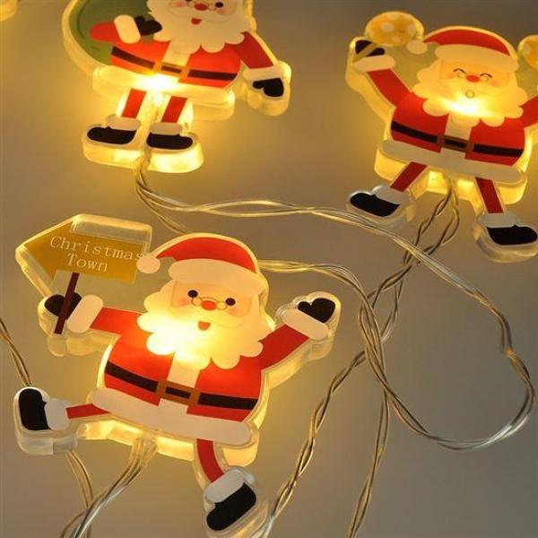 Solight LED okenná reťaz - Santa, 6x LED, prísavná, 120cm, 2x AA5