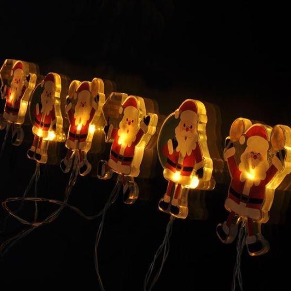 Solight LED okenná reťaz - Santa, 6x LED, prísavná, 120cm, 2x AA6