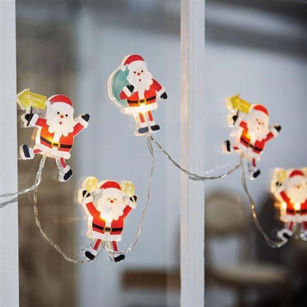 Solight LED okenná reťaz - Santa, 6x LED, prísavná, 120cm, 2x AA7
