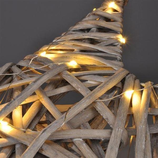 Solight LED ratanová hvězda,  40x LED,  2xAA,  40cm0