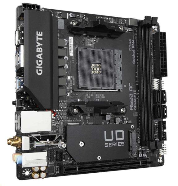 GIGABYTE MB Sc AM4 A520I AC, AMD A520, 2xDDR4, 1xDP, 2xHDMI, WI-FI, Mini-ITX2