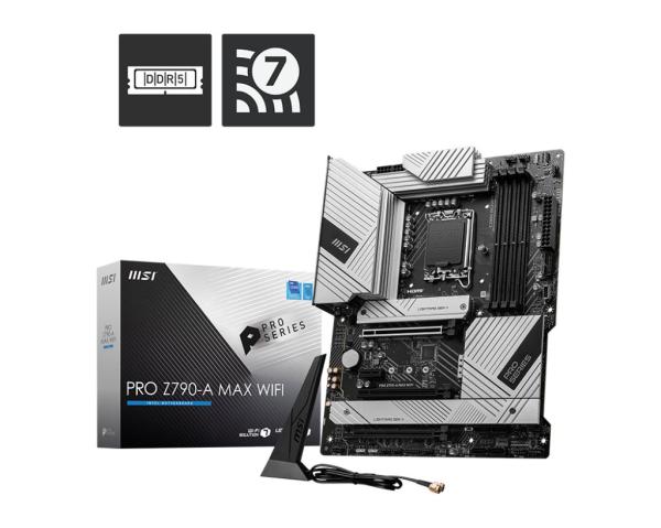 MSI MB Sc LGA1700 PRO Z790-A MAX WIFI,  Intel Z790,  4xDDR5,  1xDP,  1xHDMI,  WI-FI