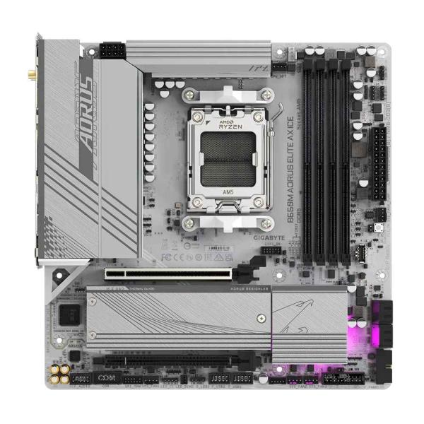 GIGABYTE MB Sc AM5 B650M AORUS ELITE AX ICE,  AMD B650,  4xDDR5,  1xDP,  1xHDMI,  WI-FI,  mATX1