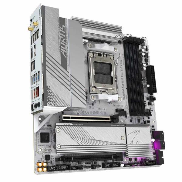 GIGABYTE MB Sc AM5 B650M AORUS ELITE AX ICE,  AMD B650,  4xDDR5,  1xDP,  1xHDMI,  WI-FI,  mATX2