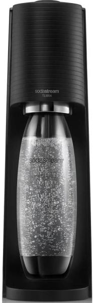 SodaStream Terra Black výrobník sody,  mechanický,  1l láhev SodaStream Fuse,  bombička s CO2,  černý