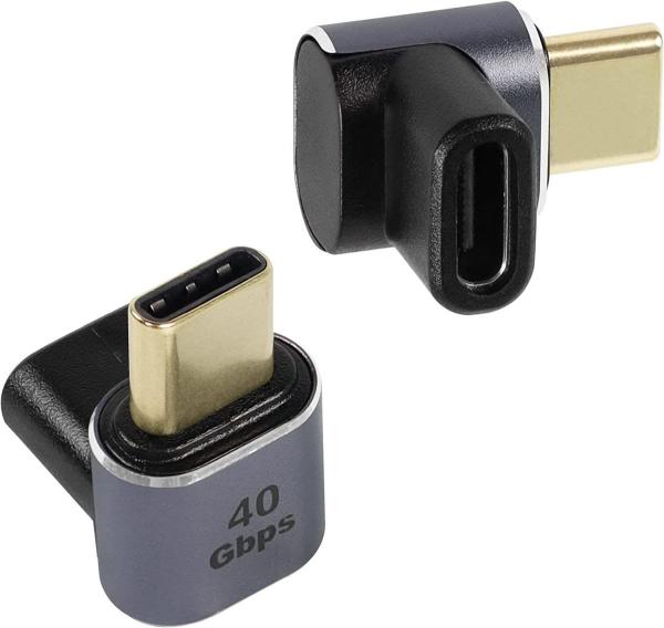 PremiumCord Adaptér USB-C na USB-C,  USB 4.0,  zahnutý 90°