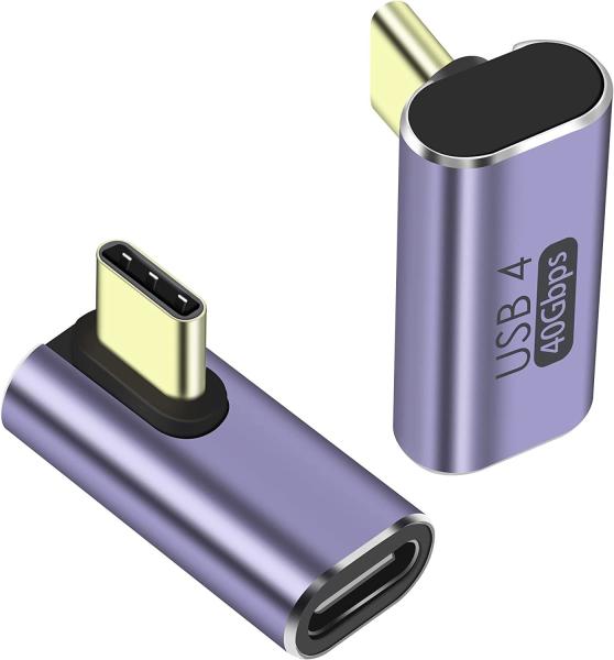 PremiumCord Adaptér USB-C na USB-C,  USB 4.0,  zahnutý 90°